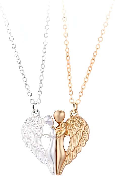 925 Sterling Silver Hug Necklace For Women And Men, 14K Yellow Gold Hugged Dog Necklace, Mom And Hug, Hug Angel Wings Pendant, Two Hands Hugs And Kisses Necklace, Hugging Necklaces For Women