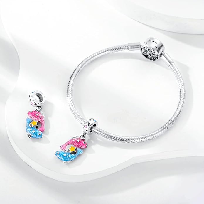 Parmuz Zodiac Sign Charms for Bracelet Necklace 925 Sterling Silver Charms 12 Constellation/Horoscope Star Dangle Birthstone Beads, Birthday Jewelry Gifts for Women Men
