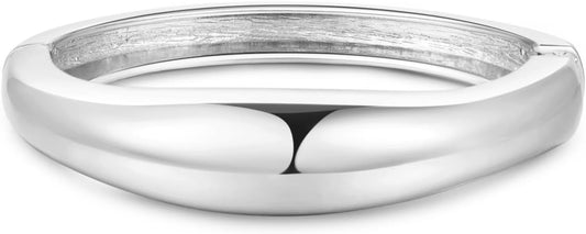 jokcde Chunky Gold/Silver Gold Cuff Bangle Bracelets for Women Trendy Hinged Cuff Open Wide Chunky Gold Bracelet Minimalist Bangle Jewelry Gift
