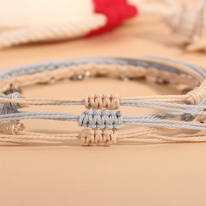 FANCY SHINY String Ankle Bracelets Waterproof Rope Anklets Braided Beach Boho Coin Anklets Cute Friendship Foot Jewelry for Women