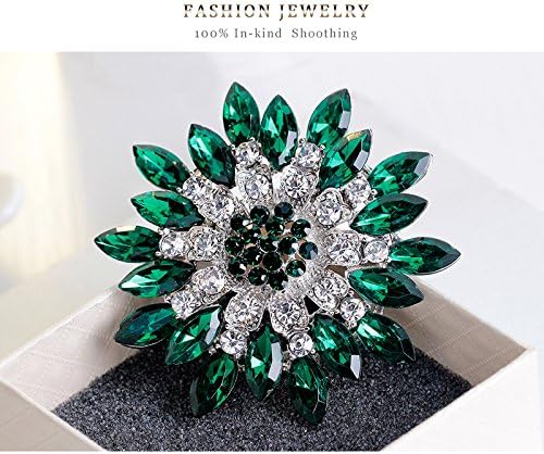 Rhinestone Sunflower Brooch for Women Sparkling Cubic Zirconia Flower Brooch Pin Elegant Large Crystal Floral Lapel Pin Dainty Clothing Hat Bag Accessories Christmas Wedding Bridal Birthday Jewelry