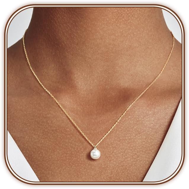 Zeffy Gold Pearl Necklace for Women, Dainty 14K Gold/Silve Plated Layered Pearl Choker Pearl Earrings Pearl Bracelets Wedding Trendy Gold Jewelry Set for Women Gifts
