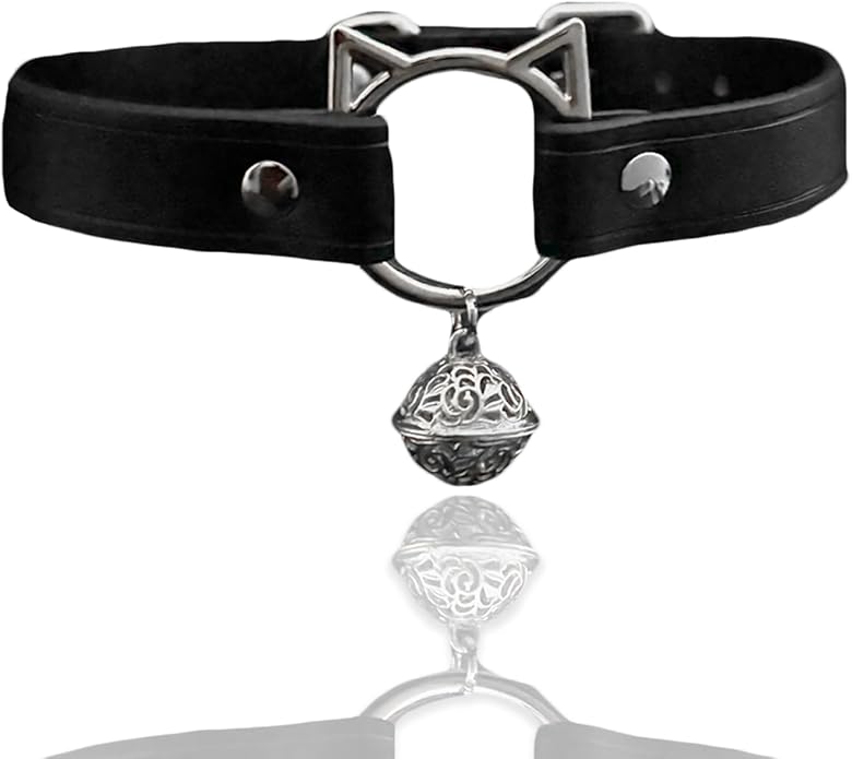 Leather Choker Necklaces for Women, Choker with Bell,Choker Necklace for Women,Kitten Collar，Necklace Western Jewelry for Women.