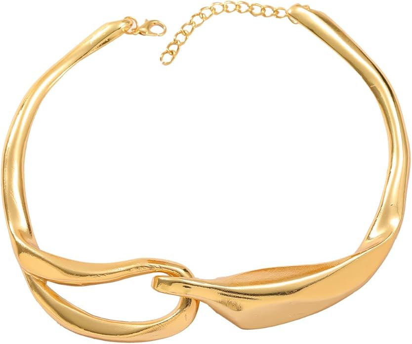 Punk Dripping Water-drop Choker Necklace for Women,Thick Drippy Chain Liquid Metal Collar Necklace Rocker Hip-hop Necklace Cool Metallic Unique Funky Statament Grunge Jewelry