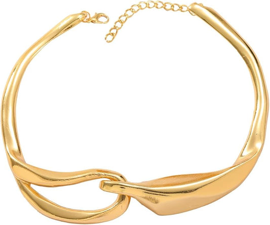 Punk Dripping Water-drop Choker Necklace for Women,Thick Drippy Chain Liquid Metal Collar Necklace Rocker Hip-hop Necklace Cool Metallic Unique Funky Statament Grunge Jewelry