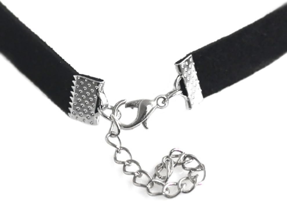 Choker Necklaces for Women Black Leather Collar Necklace Neckband for Halloween Back to School Graduation Cosplay