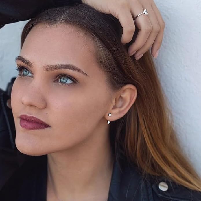 Tennis Necklace Bracelet for Women Silver Necklace Bracelet Earrings Jewelry Set for Women Party Prom Wedding Jewelry for Bride Bridesmaids Cubic Zirconia Tennis Choker Necklace Link Bracelet Stud Earrings Jewelry Set Accessories