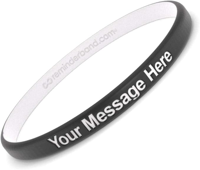 Reminderband Custom Rubber Bracelets - Thin Luxe Wristbands