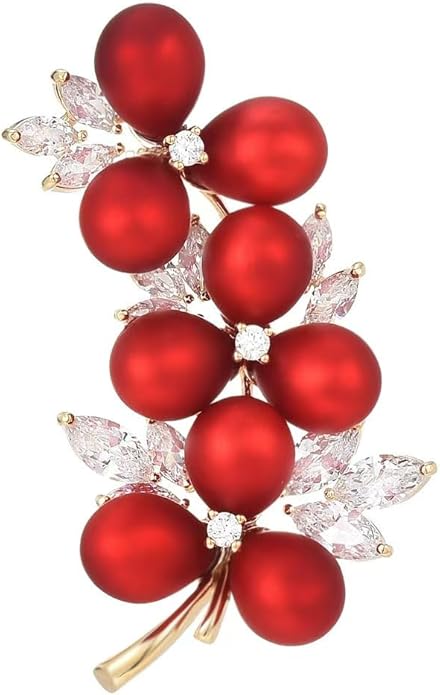 AILONMEI Red Rose Flower Brooches and Pins for Women Costume Jewelry Brooch Pins Broches Jewelry for Women Elegant Lady Pin