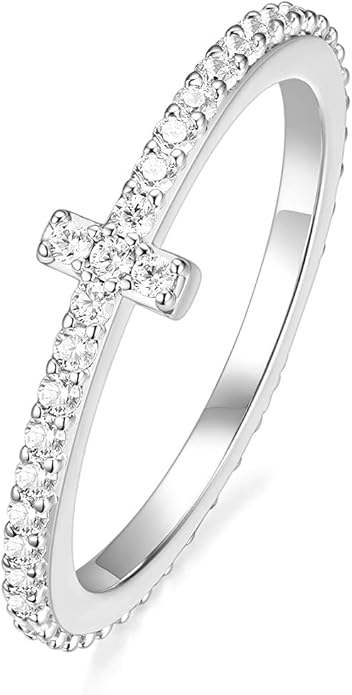 EAMTI 2mm Wedding Band Cubic Zirconia Half Eternity Stackable Brass Engagement Ring Size 3-13