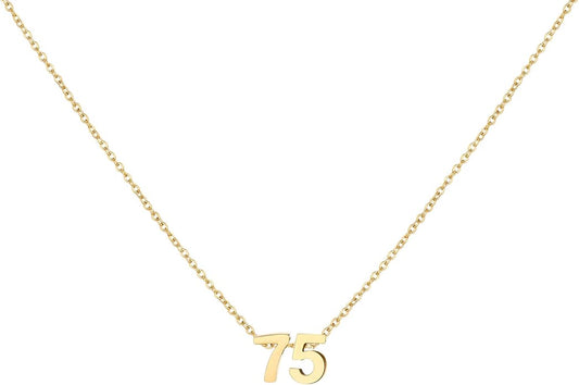 Number Necklace for Women Dainty 18K Gold Plated Pendant Necklace Charm Birth Month Personalized Jewelry Birthday Gift
