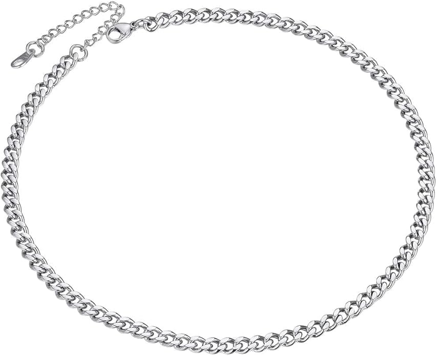 ChainsPro Chunky Miami Cuban Link Chains for Men,Stainless Steel Cuban Chain Necklace,4.8/6/10/14mm Width,No Tarnish& Thick Hip Hop Jewelry,18-30 inch Length, Black/Gold Plated/Silver,Send Gift Box