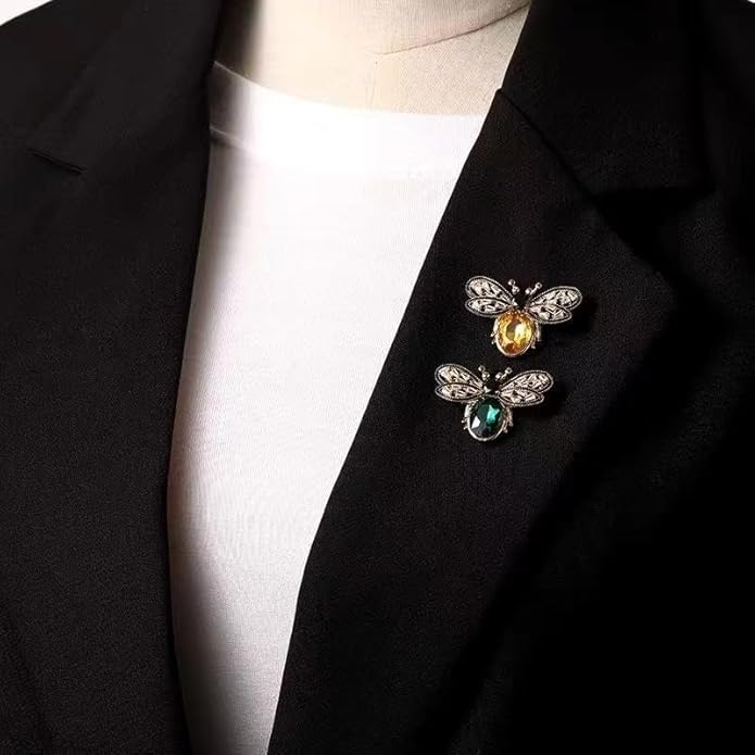 Nyx&lvy Vintage Crystal Flower Brooch Set, 3 Pieces, Purple Pink Green Rhinestones, Gold Tone Floral Pins for Wedding and Evening Wear Christmas gift