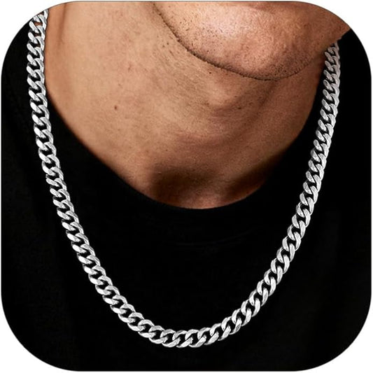 PROSTEEL Miami Cuban Link Chain for Men, 18K Gold/Black/Stainless Steel Necklace,6mm/9mm/12mm Width, Upgrade Clasp & Durable Chain for Mens Womens Jewelry,18"-30",with Gift Box