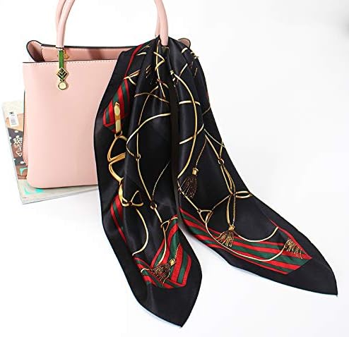 ANDANTINO 100% Mulberry Silk Scarf -21” Lightweight Square Neckerchief – Breathable Digital Printed Scarves with Gift Packed