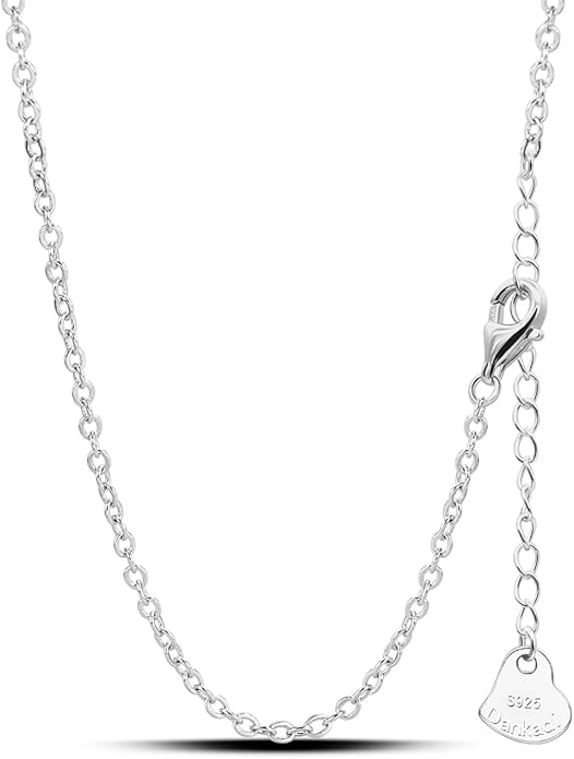 Dankadi Italian 925 Sterling Silver Necklace For Women 0.9mm Box Chain 1.3mm Rolo Chain O-Chain Lobster Claw Clasp - Pendant Chain - 16 "18" 20 "22" 24 "26" Jewelry Gift