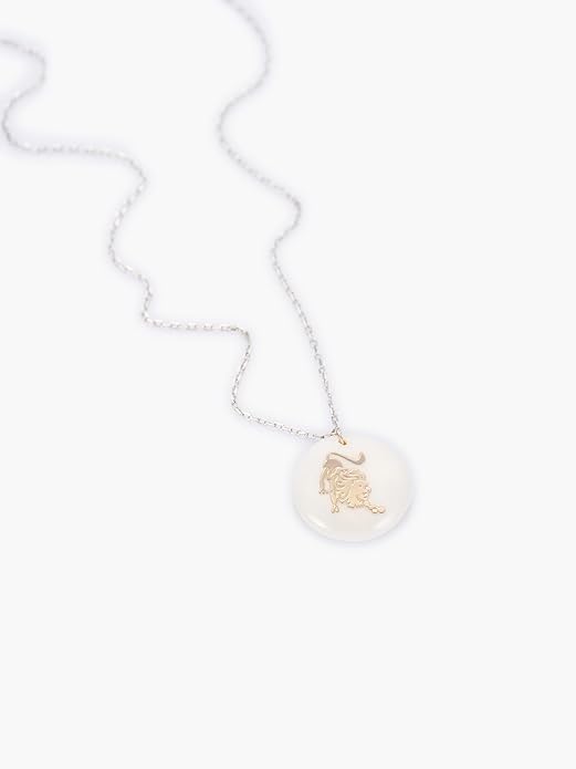 Zodiac Sign Necklace – Mother of Pearl Pendant – Available in Two Finish 925 Sterling Silver and 14K Gold Plated – Adjustable Chain – Horoscope Jewelry Gift with Zodiac Card & Gift Box
