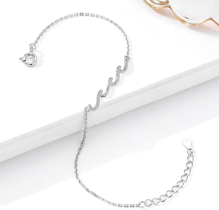 Gift for Best Friends Female,Wave Friendship Bracelet for Women,Bestie Gifts for Women,925 Sterling Silver Bracelet Gifts for Friends Birthday Gift Graduation Gift