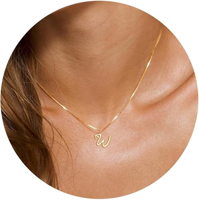 Initial Necklaces for Women Trendy, Dainty Silver Letter Necklace Cute Pendant Choker Name Necklace Personalized Costume Monogram Silver Jewelry Necklace for Women Valentines Gifts