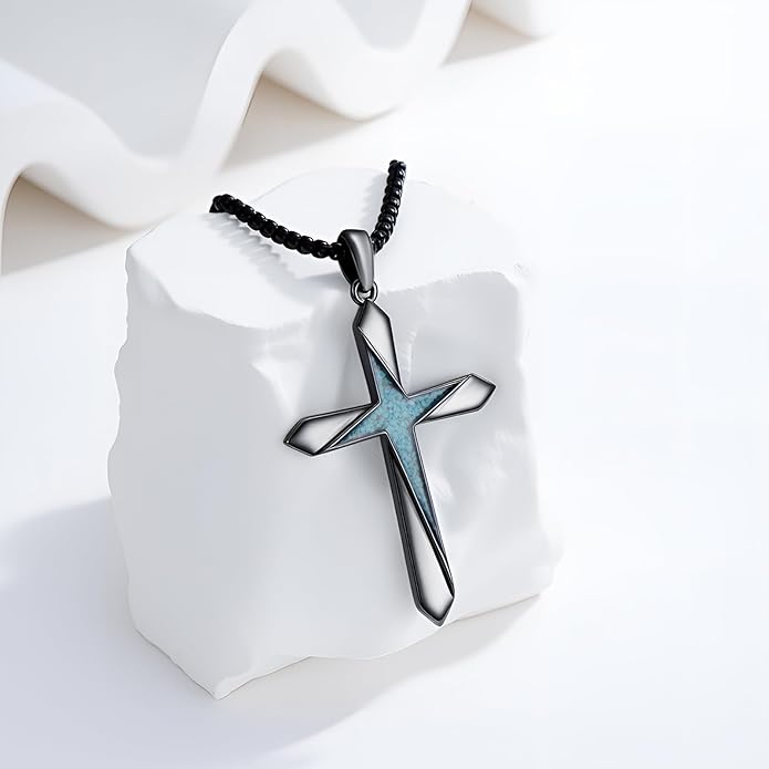 Cross Necklace for Men 925 Sterling Silver Celtic Cross Pendant Christian Jewelry Religious Christmas Gifts for Women