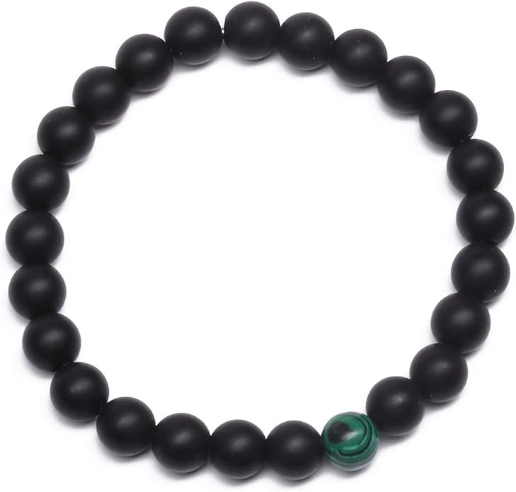 MengPa Mens Beaded Bracelets Couples Matching Bracelet Set Lava Rock Beads for Women Stone Jewelry