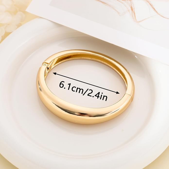 Rainhonor Chunky Gold Bangles Bracelets for Women Gold Cuff Bracelet Set Waterproof Non Tarnish Stack Bracelet for Women Gifts