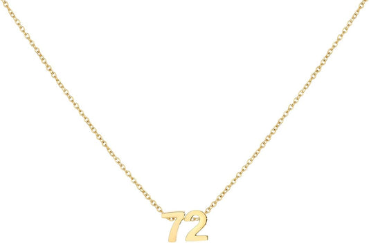 Number Necklace for Women Dainty 18K Gold Plated Pendant Necklace Charm Birth Month Personalized Jewelry Birthday Gift