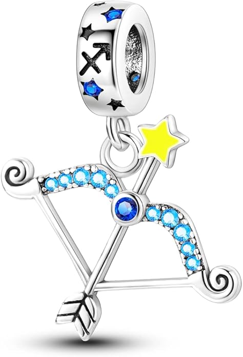 Parmuz Zodiac Sign Charms for Bracelet Necklace 925 Sterling Silver Charms 12 Constellation/Horoscope Star Dangle Birthstone Beads, Birthday Jewelry Gifts for Women Men