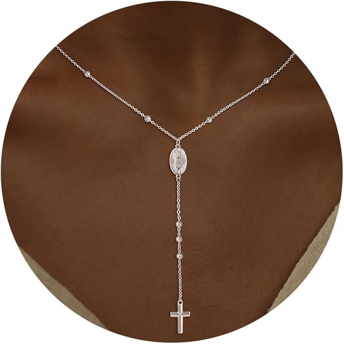 CHESKY Lariat Gold Necklace for Women Trendy, Dainty Long Necklace 14k Gold Plated/Silver Y-Shaped Pendant Necklace Layered Cz Beaded Chain Drop Necklaces Simple Gold Jewelry For Women Gift