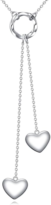 925 Sterling Silver Y Necklaces for Women Lariat Tassel Pendant Minimalist Jewelry Gift for Girls Mom Daughter