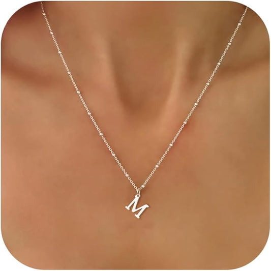 Initial Necklaces for Women Dainty Gold Letter Pendant Necklace 14k Gold Plated A-Z Name Necklaces Cute Charm Choker Necklace Fashion Accessories Non Tarnish Trendy Jewelry Gift