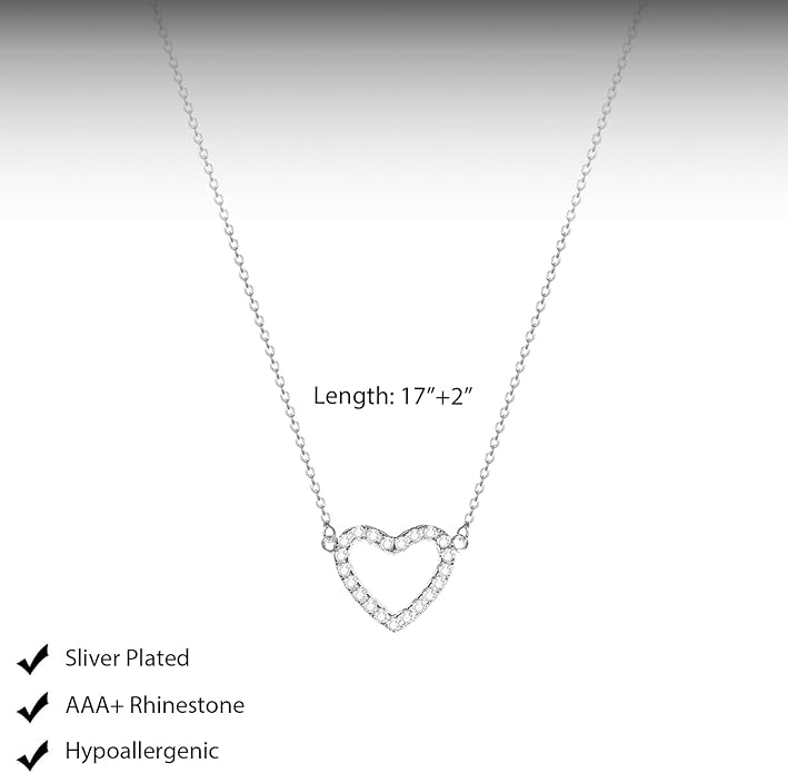 Cute Heart Necklace Dainty 18k Gold Plated Tiny Heart Pendant Choker Necklaces Small Gold Love Open Heart Chain Necklace for Women Simple Gold Necklace for Women Trendy Jewelry