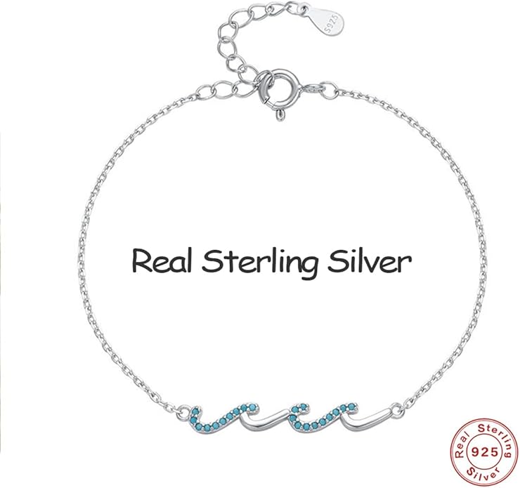 Gift for Best Friends Female,Wave Friendship Bracelet for Women,Bestie Gifts for Women,925 Sterling Silver Bracelet Gifts for Friends Birthday Gift Graduation Gift