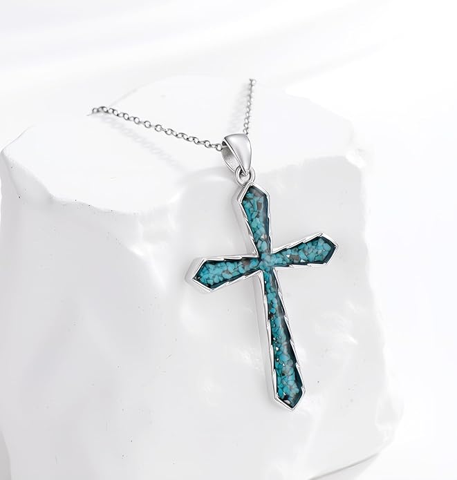 Cross Necklace for Women 925 Sterling Silver Cross Pendant Religious Christian Jewelry Faith Easter Gifts for Wife