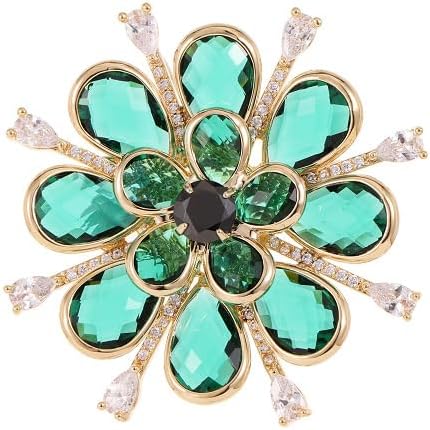 14K Gold High-End Suit Coat Pin, Unique Design Little Bee Flower Gold Brooch Pin for Women, Vintage Brooch