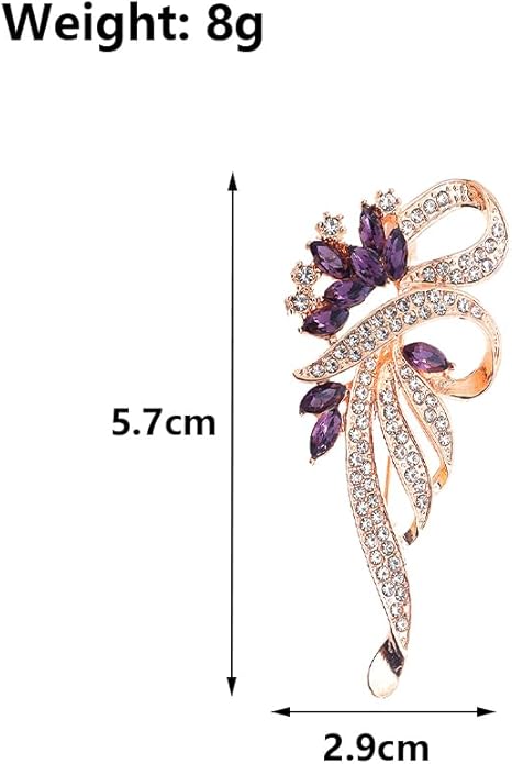 Rhinestone Brooches for Women,Vintage Silver Large Brooch Pins Blue Crystal Dress Brooch Pin Decorative Pins,Fashion Prom Jewelry Accessories