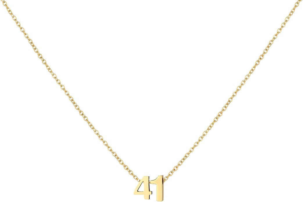 Number Necklace for Women Dainty 18K Gold Plated Pendant Necklace Charm Birth Month Personalized Jewelry Birthday Gift
