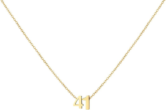 Number Necklace for Women Dainty 18K Gold Plated Pendant Necklace Charm Birth Month Personalized Jewelry Birthday Gift