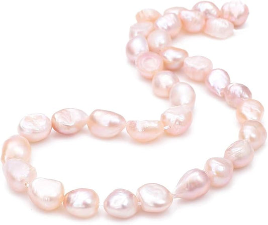 BEADIA Natural Pearl Beads 9-10mm Purple Freshwater Cultured Loose Gemstone Beads for DIY Jewelry Making 13.8''/Strand