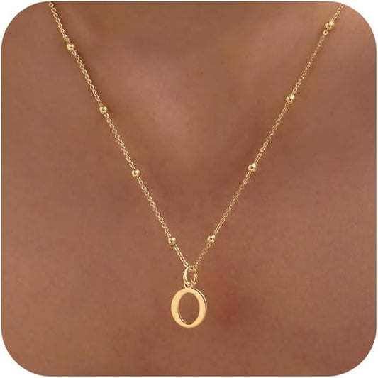 Initial Necklaces for Women Dainty Gold Letter Pendant Necklace 14k Gold Plated A-Z Name Necklaces Cute Charm Choker Necklace Fashion Accessories Non Tarnish Trendy Jewelry Gift