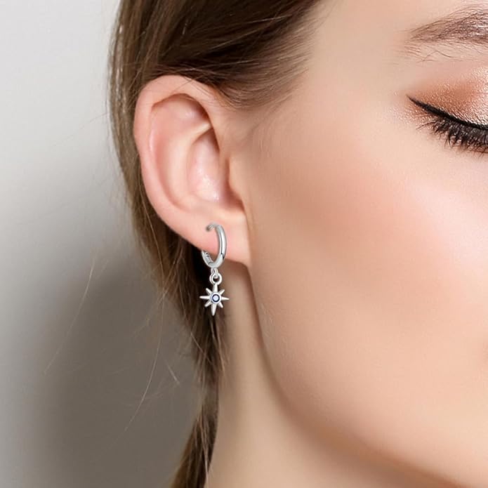 925 Sterling Silver Women Earrings, Sparkling Star and Moon Earrings, Various Hypoallergenic Earrings, Best Gift for Women
