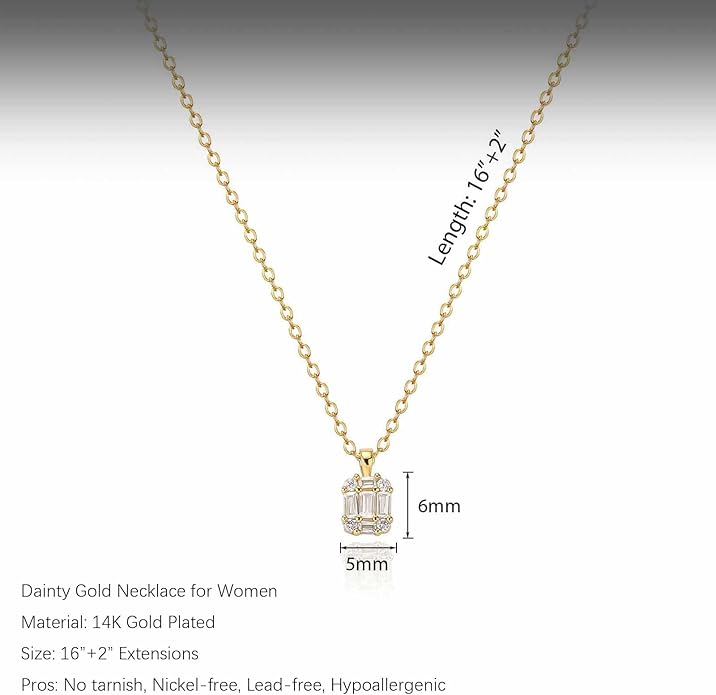 Diamond Pendant Necklace for Women, Dainty Gold Necklace 18k Gold Plated Paperclip Choker Necklaces Cute Open Oval Necklaces Simple Gold Necklace Jewelry Gifts for Women Trendy