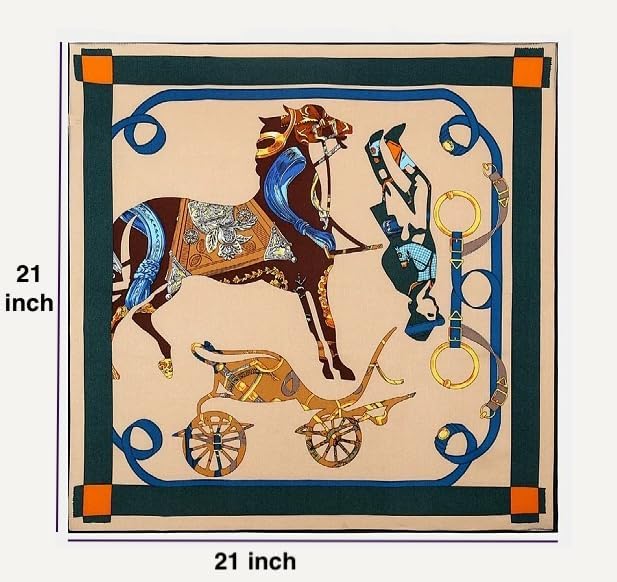 ANDANTINO 100% Mulberry Silk Scarf -21” Lightweight Square Neckerchief – Breathable Digital Printed Scarves with Gift Packed