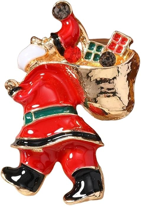 ONLYJUMP Christmas Bell Brooch Pins for Women Girls Lovely Crystal Christmass Tree Snowflake Bell Reindeer Snowman Brooches Colorful Xmas Enamel Pins Holiday Party Gift