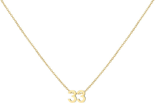 Number Necklace for Women Dainty 18K Gold Plated Pendant Necklace Charm Birth Month Personalized Jewelry Birthday Gift