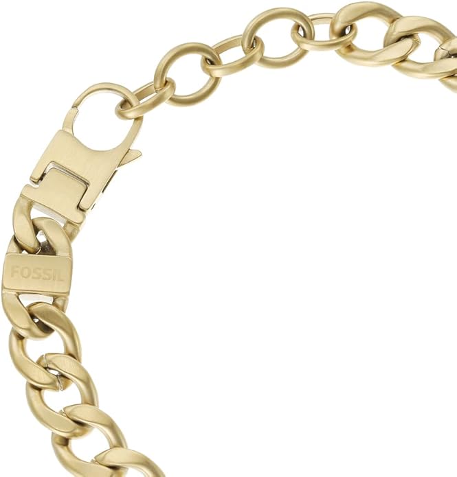 Fossil Men's Plated Stainless Steel Engravable Personalized Gift ID, Chain or Cuff Bracelet for Men