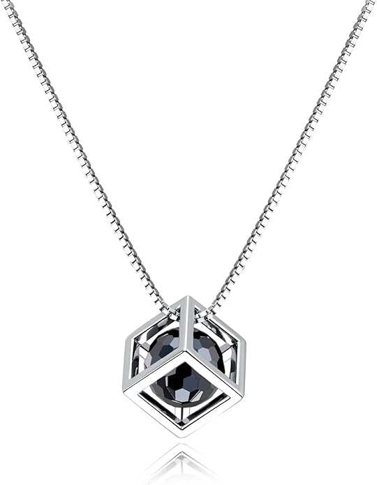 AnuClub Cushion Cut Moissanite Pendant Necklace D Color VVS1 925 Sterling Silver Refined Daily Necklace for Women with Certificate, 40+2+3cm Adjustable Chain