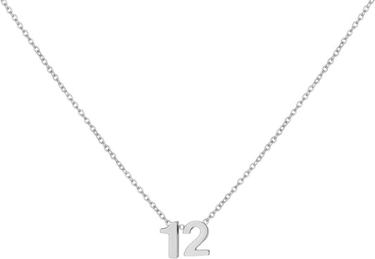 Number Necklace for Women Dainty 18K Gold Plated Pendant Necklace Charm Birth Month Personalized Jewelry Birthday Gift