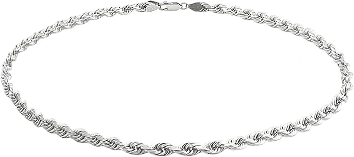 Savlano 925 Sterling Silver Solid Italian Figaro, Rope,Herringbone, Curb, Ball Bead, Snake, Mariner Chain Anklet for Women, Comes in 0.8mm - 5mm With Gift Box