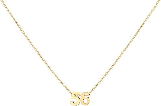 Number Necklace for Women Dainty 18K Gold Plated Pendant Necklace Charm Birth Month Personalized Jewelry Birthday Gift